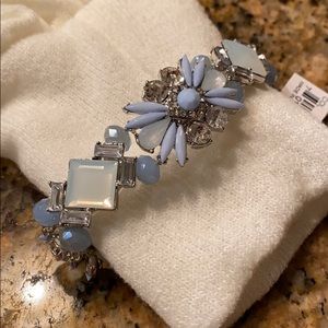 Blue bead and crystal bracelet